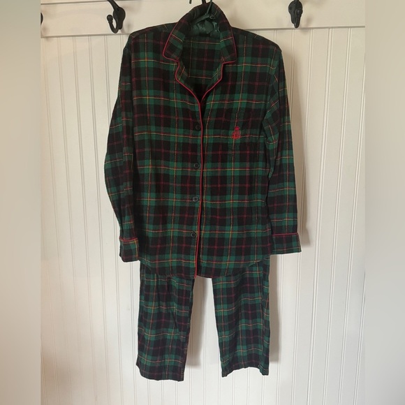 LAUREN | Ralph Lauren Green Black Red flannel Pajamas Set | Medium - Picture 2 of 10